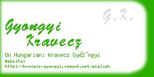 gyongyi kravecz business card